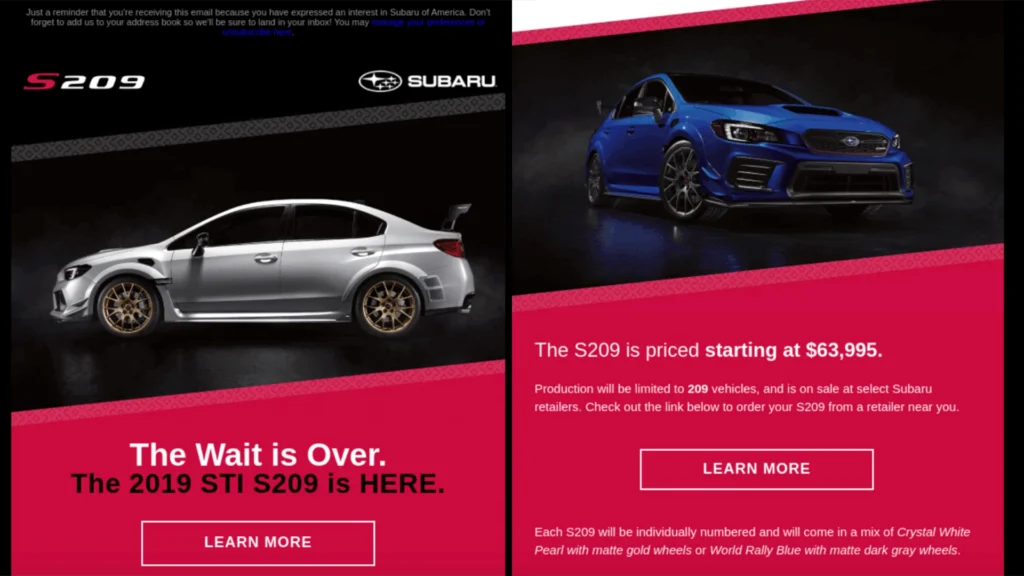 Subaru Email Marketing Template