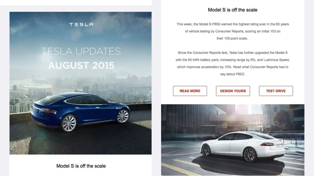 Tesla Automotive Email Marketing 