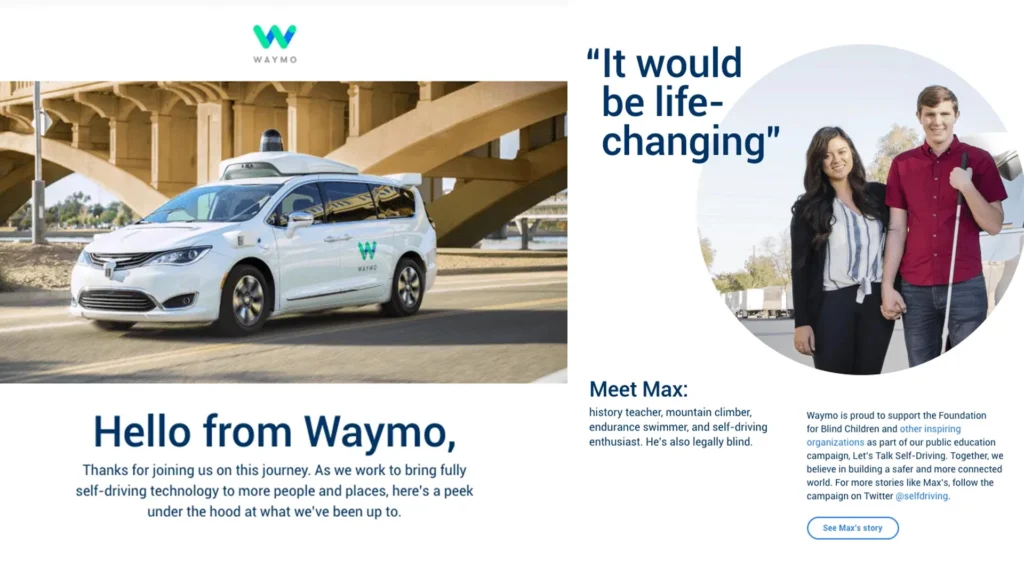 Waymo Automotive Email Marketing