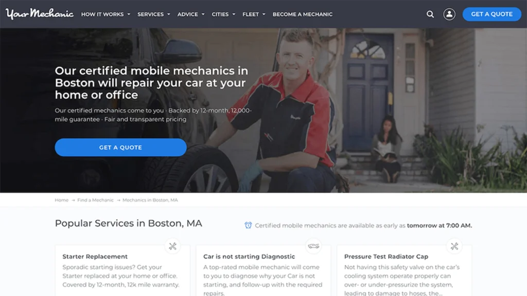 Your Mechanic Landing Page