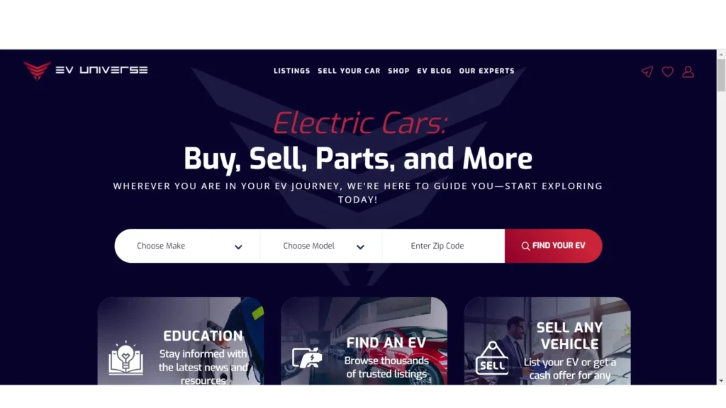 EV Universe Automotive Website Design