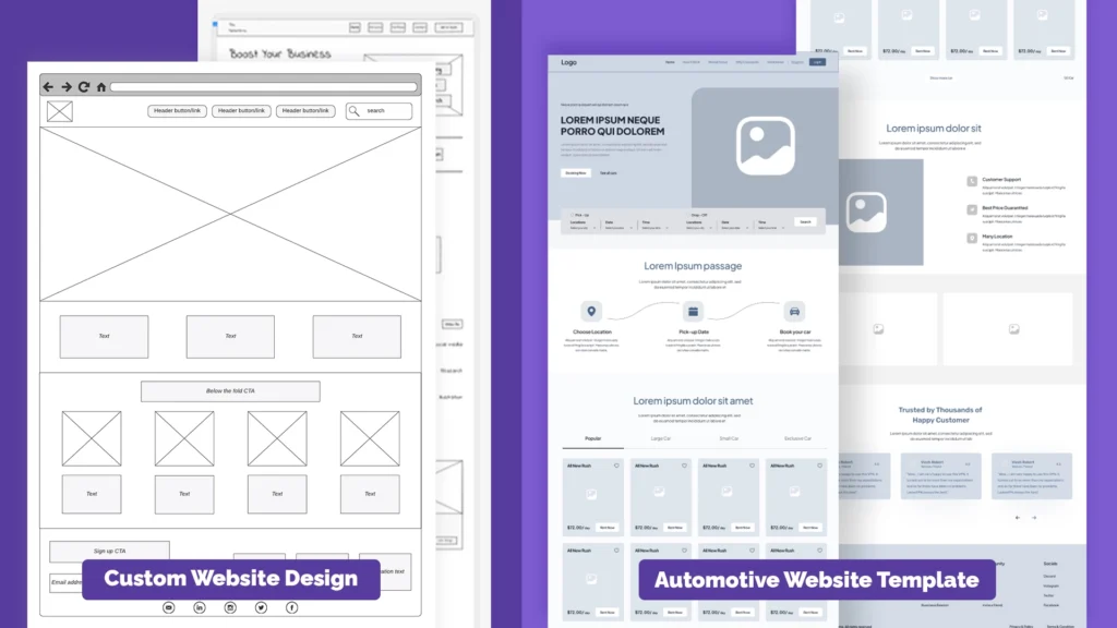 Custom Website Design VS Automotive Website Template