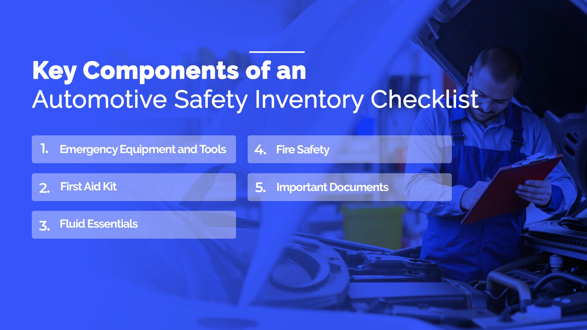 Key Components of an Automotive Safety Inventory Checklist