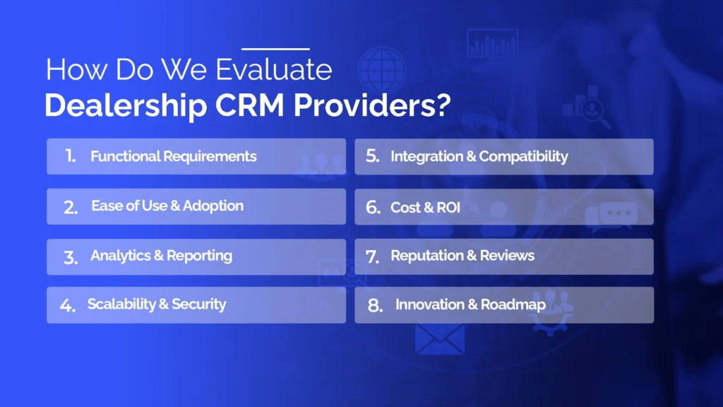 How Do We Evaluate Dealership CRM Providers?