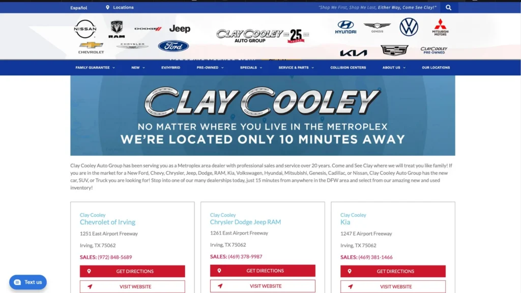 Clay Cooley Auto Group (Multiple Locations in DFW)